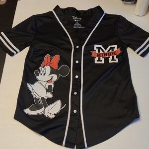 Disney Black and Red Button Down Shirt with Mickey Design